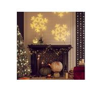 Flocons de neige de Noël avec LED 2 pcs Blanc chaud 59x59 cm