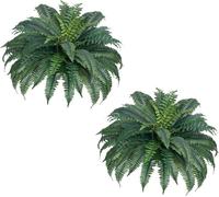 2x Fougères artificielles de Boston - Fougère synthétique avec 50 branches - Décoration 110-120cm - Faux Fern pour intérieur & extérieur Décoration