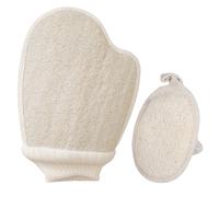 2x Gant Exfoliant Corps, Gant de Crin Gommage Visage en Luffa Naturel, Gants Exfoliants pour Le Corps, Élimine Les Cellules Mortes de La Peau, Sensation de Spa Agréable sans Savon Homme Femme