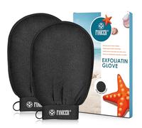 2x Gant Exfoliant pour le Corps, Gant Exfoliant Corps, Gants Gommage Corps Et Visage, Enlever La Saleté Et Les Peaux Mortes pour Nettoie et Purifie La Peau, Doux Gants Exfoliants, Noir
