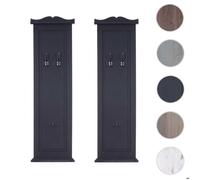2x garderobe murale à crochets 109x28x4cm gris foncé
