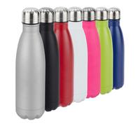 2x Gourdes inox bouteille eau acier inoxydable 0,5 litre isotherme froid chaud, argent