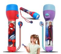 2x Grandes Torches LED, Lampe Torche Veilleuse Gelée Non Toxique LED pour Noël, Cadeaux d'anniversaire, Lampe de Poche en Plastique Spider-Man 16 cm pour Enfants de 3 Ans et Plus