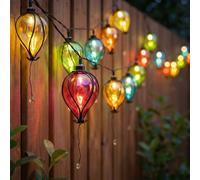 2x Guirlande Lumineuse LED Solaire Extérieure Ballons Multicolore 380 cm