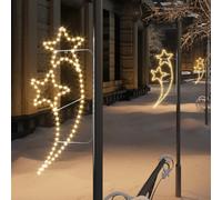 2x Guirlandes Lumineuses en Forme d'Etoile Blanc Chaud Décoration vidaXL