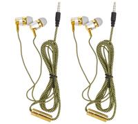 2X H-169 3.5mm MP3 MP4 Cordon Tresse de Subwoofer de Cablage, Ecouteurs de Musique Universelle(Or)