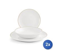 2X H&h Grenoble Services De Table 18 Pièces Porcelaine Coupe
