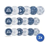 2X H&H Service 18 Pièces Table Chelsea Garden En Porcelaine Décorée