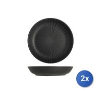 2X H&H Service 18 Pièces Table Vénus En Grès Avec Finition Mate