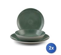 2x H&H Service De Table Aurora 18 Pièces Forme Coupe