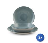 2x H&H Service De Table Echo 18 Pièces Forme Coupe