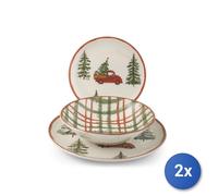 2x H&H Services 12 Pièces Table Adventure En Grès Décoré