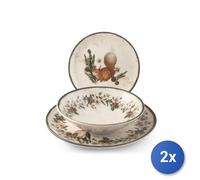 2x H&H Services 18 Pièces Table Coup Nordic Garland En Grès