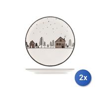 2x H&H Services 18 Pièces Table Coupe Warm Wishes En Pierre