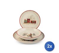 2x H&H Services 18 Pièces Table Santa Express En Grès