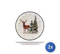 2x H&H Services 18 Pièces Table Wild Spirits En Grès Décoré