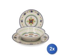 2x H&H Servizio Tavola Limoges 18 pezzi en grès décoré