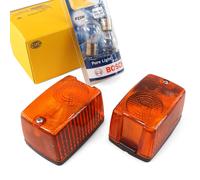 2X HELLA Clignotant Avant + BOSCH Ampoule P21W BA15s TRACTEUR DEUTZ-FAHR Etc.