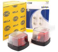 2X HELLA Feu De Contour Feu De Limitation Feu De Position Rouge-Blanc + Ampoule