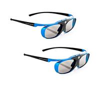 2X Hi-Shock DLP Pro Blue Heaven | Lunettes Actives DLP Link 3D - Compatibles avec Les projecteurs 3D DLP d'Acer, BenQ, Optoma, Viewsonic | Remplacement du PPA5610 / E4W [96-200 Hz | Rechargeable]