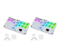 2X HitBox Fighting Stick Controller Clavier de Jeu D'Arcade de Jeu de Combat à Lumière RVB Colorée pour PC PS3 pour PS4