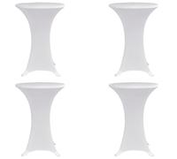 2x Housse de Table Ø80cm Blanc Extensible Décoration Table Mariage vidaXL