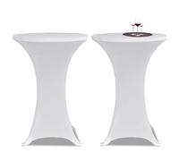2x Housse de Table Ø80cm Blanc Extensible Décoration Table Mariage vidaXL