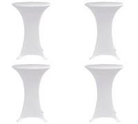 2x Housse de Table Ø80cm Blanc Extensible Décoration Table Mariage vidaXL