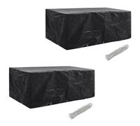 Vidaxl Housses Salon De Jardin2pcs 8oeillets 180x135x80cm Rectangulaire