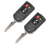 2X HQRP Télécommande Clé Pliable Coque Avec 4 Boutons Pour Mazda 3 5 6 03-13
