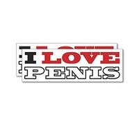 2X I Love Penis Sticker Decal Funny Drunk Joke Prank Gay