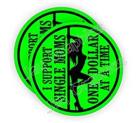 (2X) I Support Single Moms Hard Hat Stickers | Motorcycle Welding Helmet Decals Funny Labels Badges Toolbox Laborer Construction Trucker Foreman Plumber Scaffold Stripper Pole Dancer Sexy Babe Girl