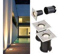 2x Inox Lampe Sol Spot Encastré Jardin Entrée / Accès Extérieur Lampe Passable
