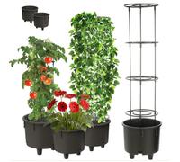 2x Insert De Pot Insert Support De Fleurs Ø28,5cm Avec Cadre Amovible Pour Plantes Grimpantes Modulaire Pour Tomates Jardin Balcon Multicolore