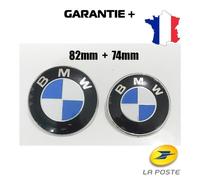 2x Insigne logo Capot Emblème BMW 74mm Arrière 82mm Avant E46 E90 E92 E60 E34 E36 E39 X3 X5