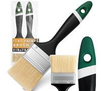 2X Instalguru Pinceau Plat Peinture 75 mm Brosse Laque Vernis Enduit Bois Murale Intérieur Extérieur Acier Inoxydable Manche Plastique Peinture Acrylique Huile Décoration