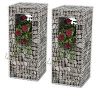 2x Jardinière Panier Gabion Acier 50x50x120 cm Décoration de Jardin vidaXL