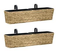 vidaXL Jardinières Jacinthe d'eau – 2 pcs – Marron clair