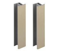 2x Jonction de plinthe 100mm finition acier inoxydable poli Inox Cuisine Raccord Connecteur Pied de meuble Profil PVC Plastique