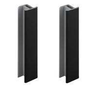 2x jonction de plinthe 100mm finition noir brillant cuisine raccord connecteur pied de meuble profil PVC plastique