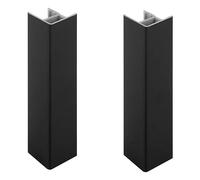 2x Jonction de plinthe 100mm finition noir brillant Cuisine Raccord Connecteur Pied de meuble Profil PVC Plastique