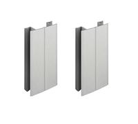 2x Jonction de plinthe 120mm aluminium brossé multi angle Angulaire Coin Cuisine Raccord Connecteur Pied de meuble Profil PVC Plastique Finition