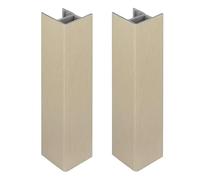 2x jonction de plinthe 120mm finition acier inoxydable inox poli angle angulaire coin cuisine raccord connecteur pied de meuble profil PVC plastique finition