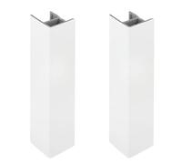 2x Jonction de plinthe 120mm finition blanc mat Cuisine Raccord Connecteur Pied de meuble Profil PVC Plastique