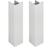 2x Jonction de plinthe 150mm finition aluminium brossé Cuisine Raccord Connecteur Pied de meuble Profil PVC Plastique