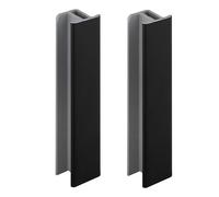 2x Jonction de plinthe 150mm finition noir brillant Cuisine Raccord Connecteur Pied de meuble Profil PVC Plastique