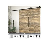 vidaXL Kits de fixation pour porte coulissante 2 pcs 200 cm Acier Noir