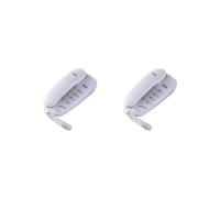 2X KXT-580 Téléphone Filaire à Gros Boutons Téléphones Muraux Support de Machine Support Mural ou Téléphone de Bureau Blanc