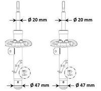 2X KYB 3348099+3348098 Amortisseurs Avant Pour Citroën C3 III SX C4 Cactus