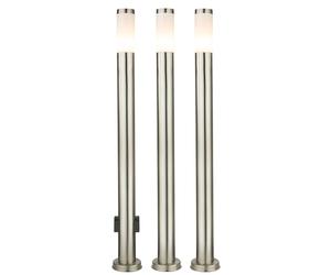 2x Lampadaire extérieur Lampe de jardin 2x Prise de courant Argent opalin Acier inoxydable H 110 cm